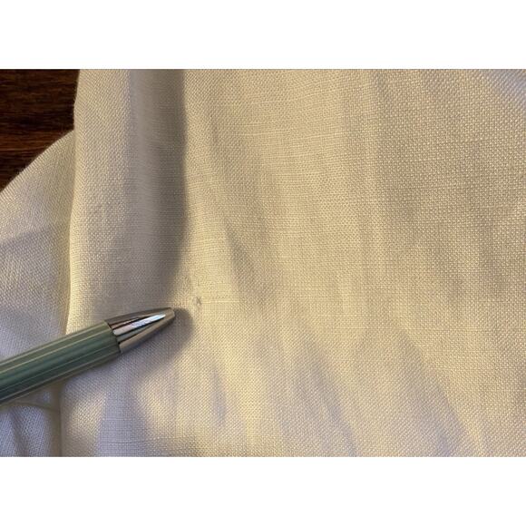 Vintage Bob Mackie Size XL 3/4 Linen Blend White Bird of Paradise Tunic Pockets - Picture 7 of 8